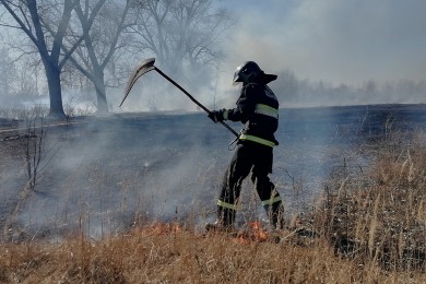 Пожары сухой растительности вызывают особую озабоченность спасателей