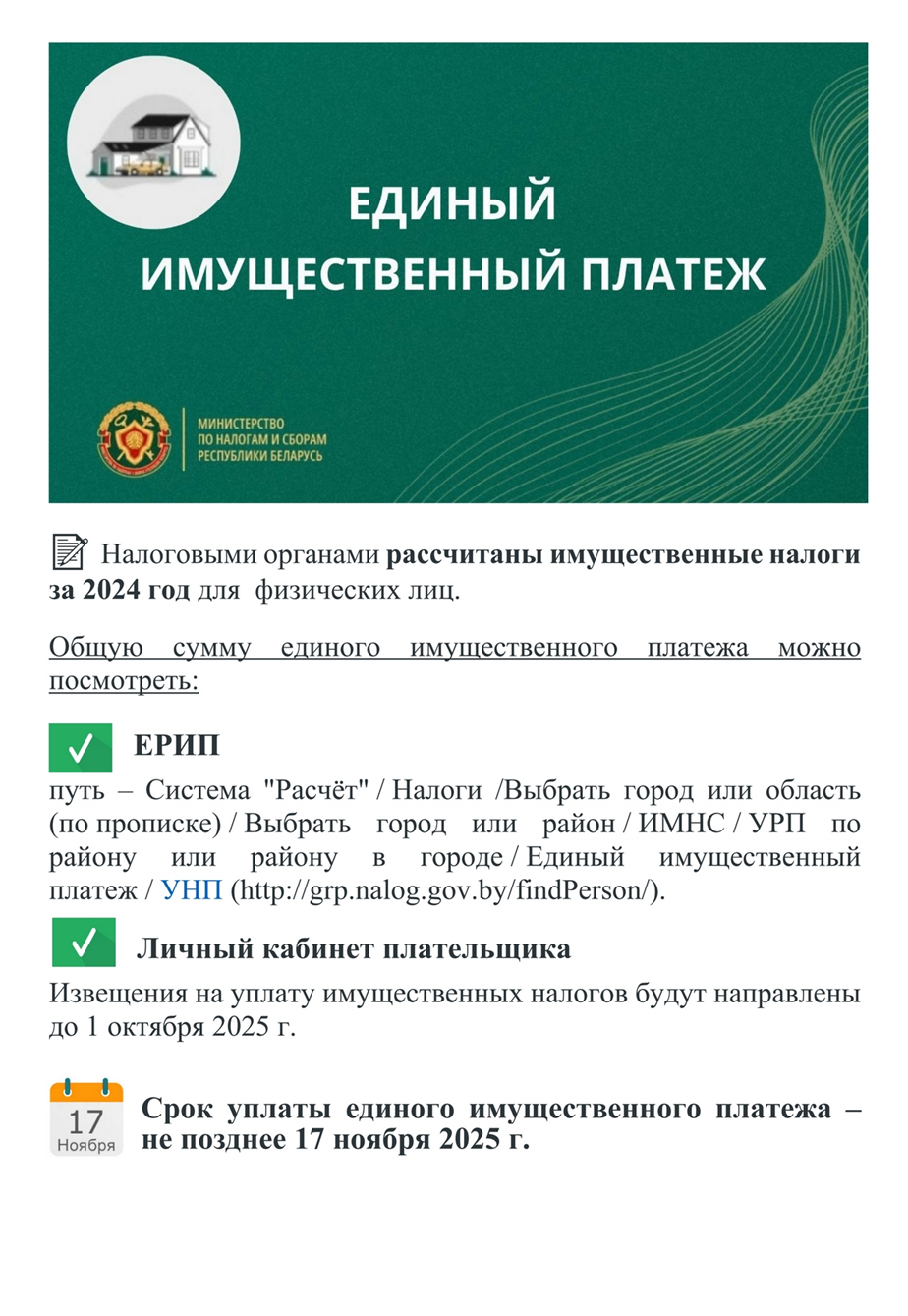 Налоговыми органами рассчитаны имущественные налоги за 2024 год для физических лиц