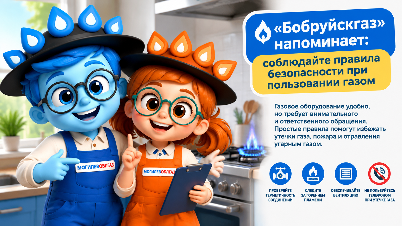 «Бобруйскгаз» напоминает: соблюдайте правила безопасности при пользовании газом